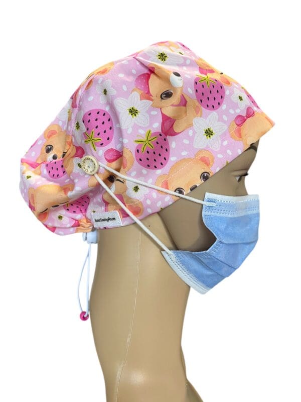 Cute Strawberry Bear Scrub Cap - Image 7