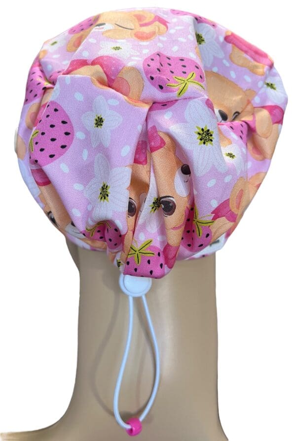 Cute Strawberry Bear Scrub Cap - Image 4