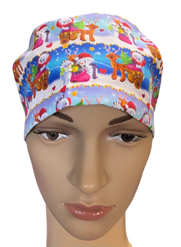 Christmas Snowman Scrub Cap - Image 2