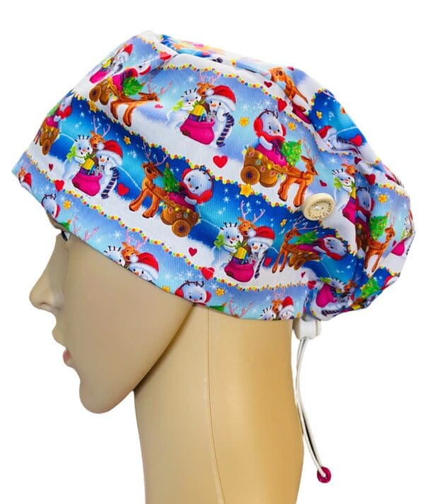 Christmas Snowman Scrub Cap - Image 4