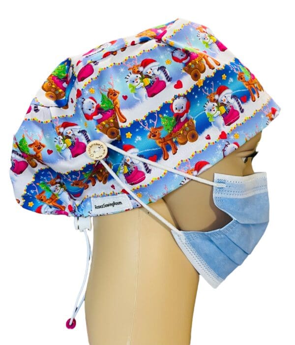 Christmas Snowman Scrub Cap - Image 5