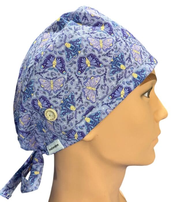 Butterfly Dreams FABRIC TIE Scrub Cap