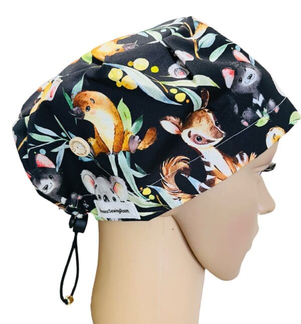 Australiana Black Scrub Cap