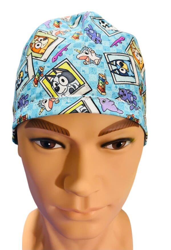 Blue Dog Snapshots Scrub Cap FABRIC TIE - Image 4