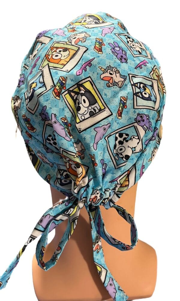 Blue Dog Snapshots Scrub Cap FABRIC TIE - Image 5