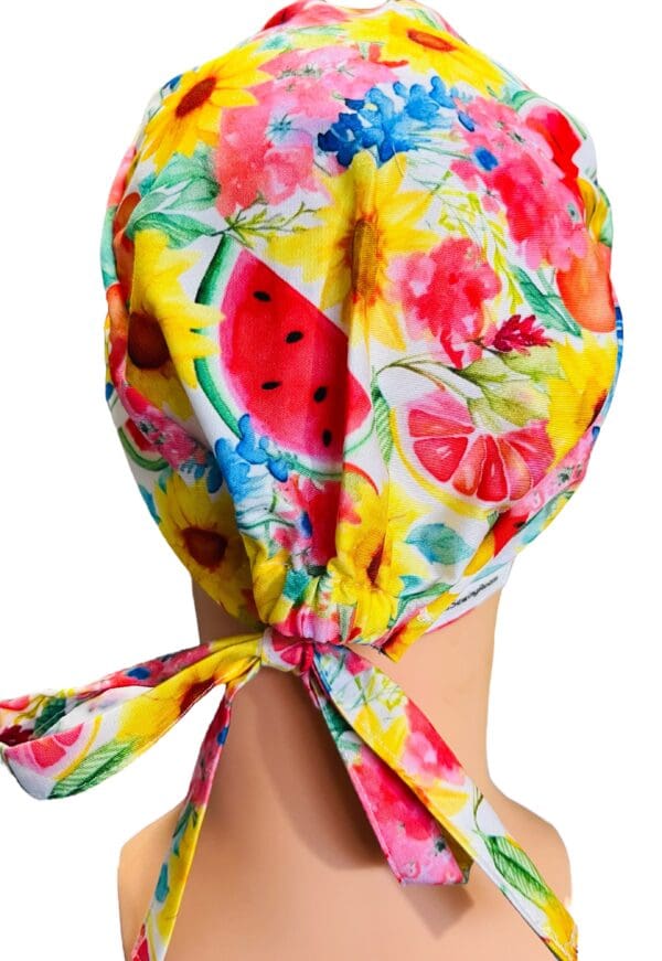 Watermelon Garden FABRIC TIE Scrub Cap - Image 5