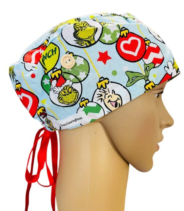 Christmas Crinch on Blue Scrub Cap - Image 6