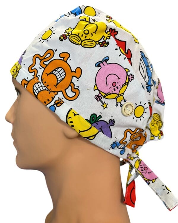 Mr & Miss Happy Scrub Cap FABRIC TIE - Image 3