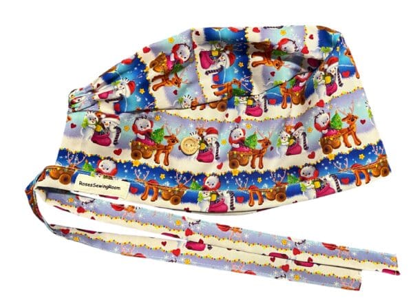 Christmas Snowman Scrub Cap FABRIC TIE