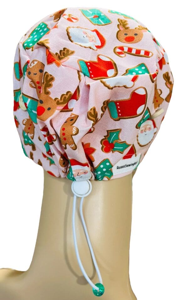 Christmas GingerBread on Pink Scrub Cap - Image 7