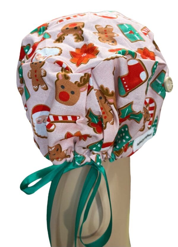 Christmas GingerBread on Pink Scrub Cap - Image 6