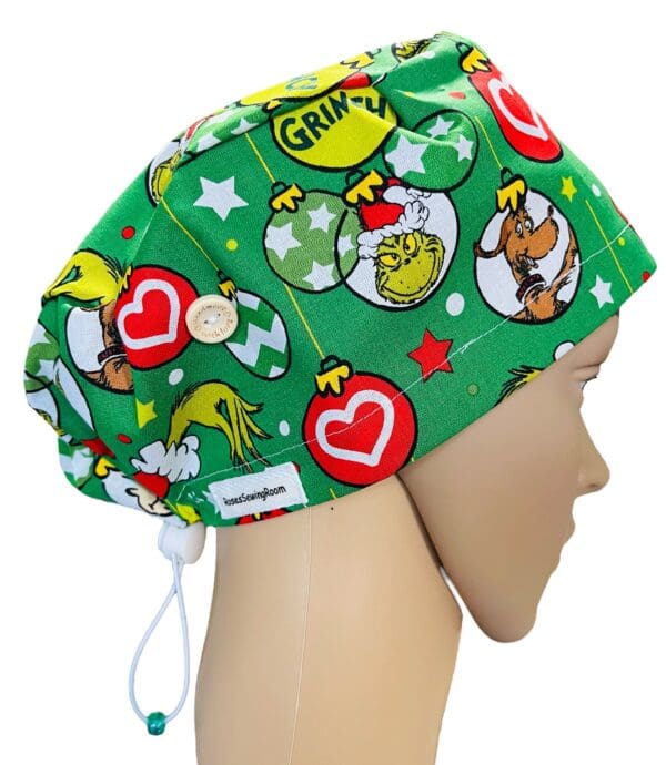 Christmas Grinch Scrub Cap