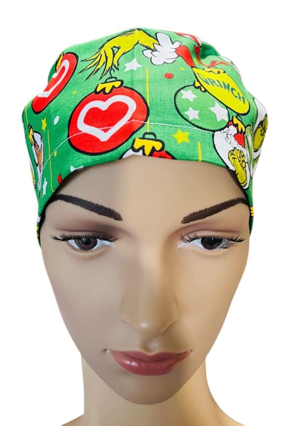 Christmas Grinch Scrub Cap - Image 3