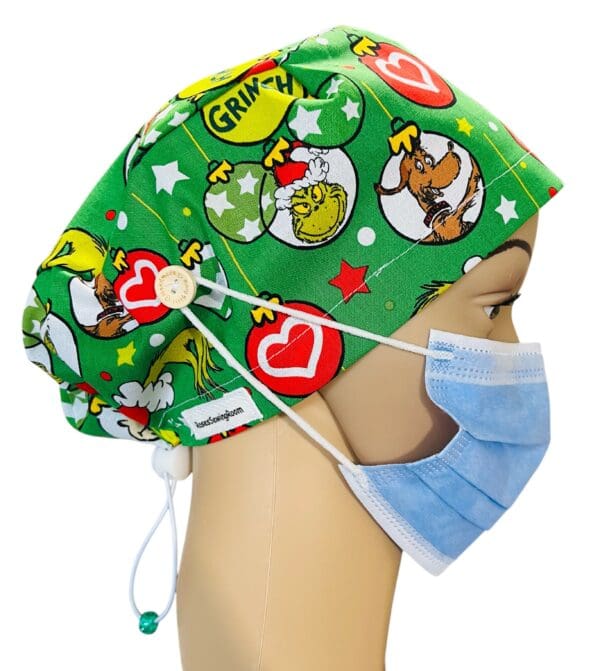 Christmas Grinch Scrub Cap - Image 7