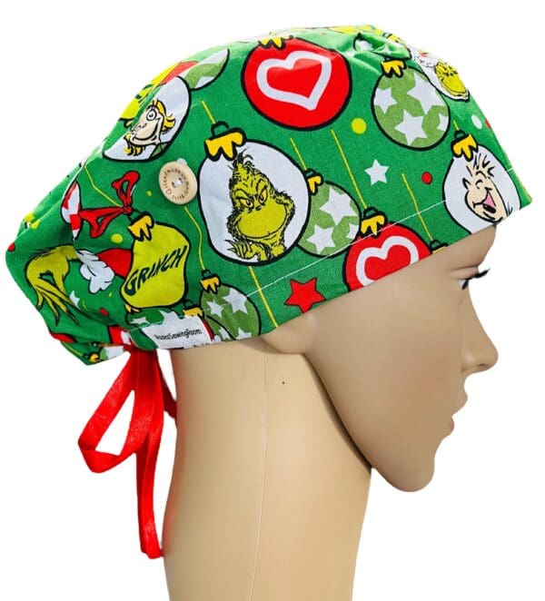 Christmas Grinch Scrub Cap - Image 2