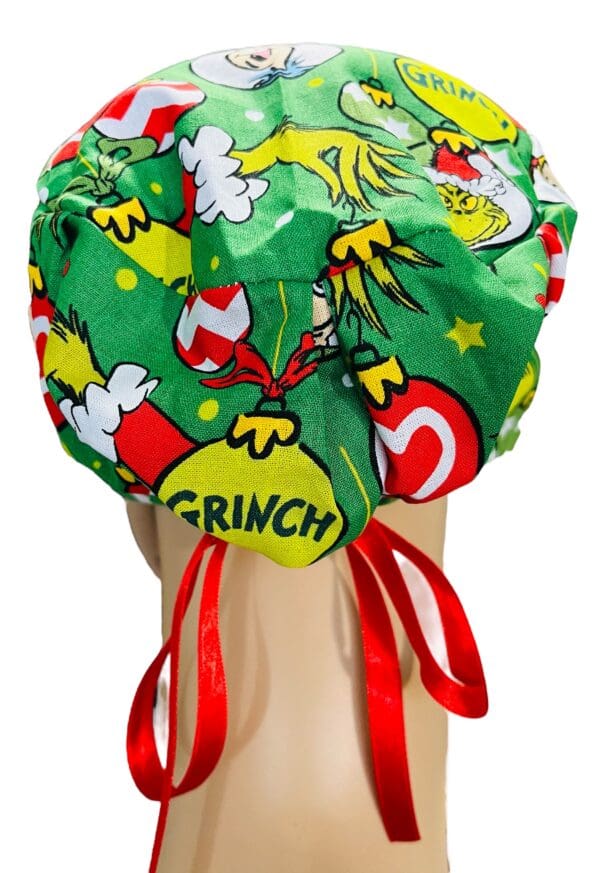 Christmas Grinch Scrub Cap - Image 5