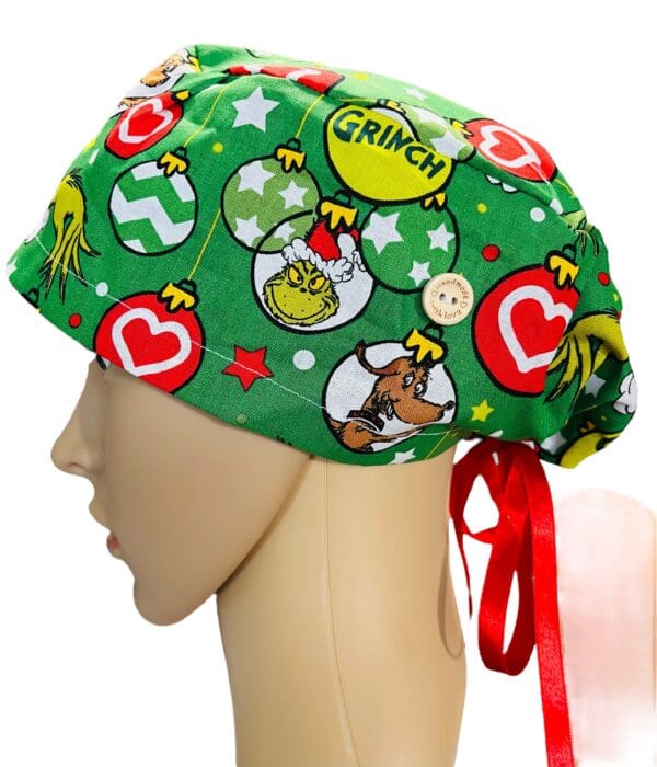 Christmas Grinch Scrub Cap - Image 6