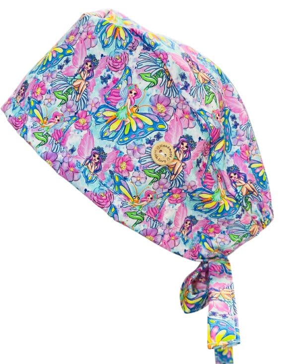 Fairy Garden Scrub Cap FABRIC TIE - Image 3