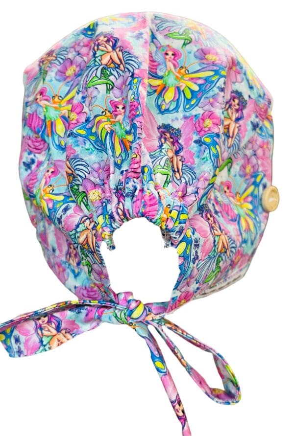 Fairy Garden Scrub Cap FABRIC TIE - Image 5