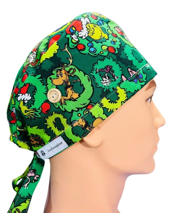 Christmas Crinch Scrub Cap FABRIC TIE