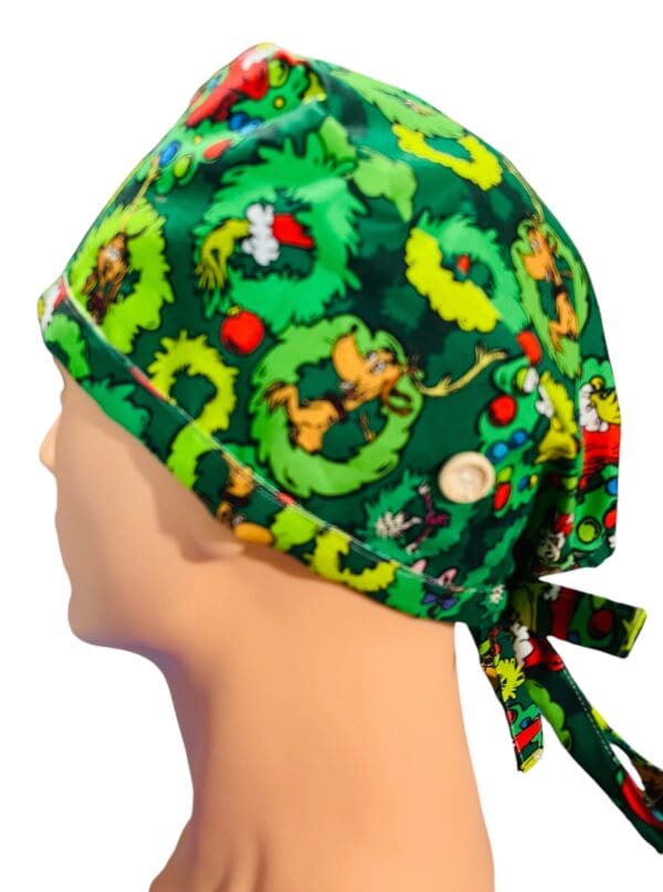 Christmas Crinch Scrub Cap FABRIC TIE - Image 3