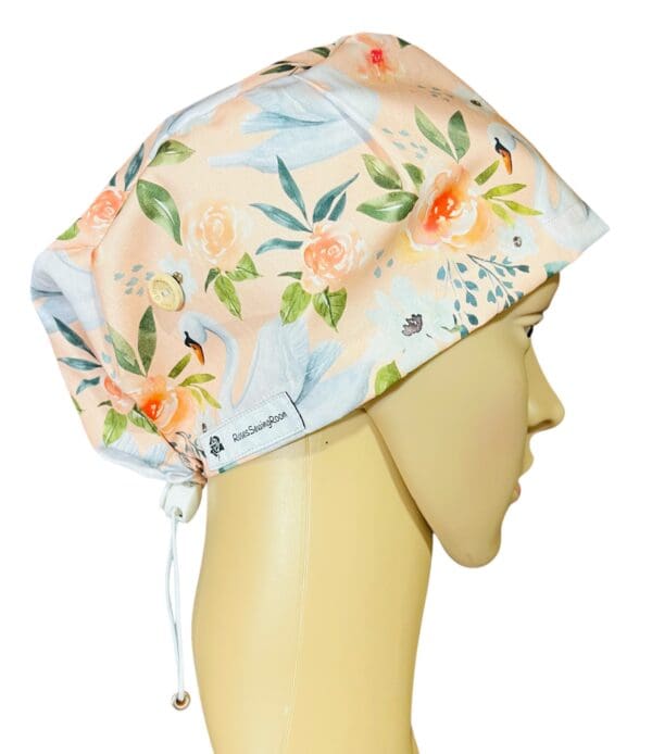 Swan Peach Serenade Scrub Cap