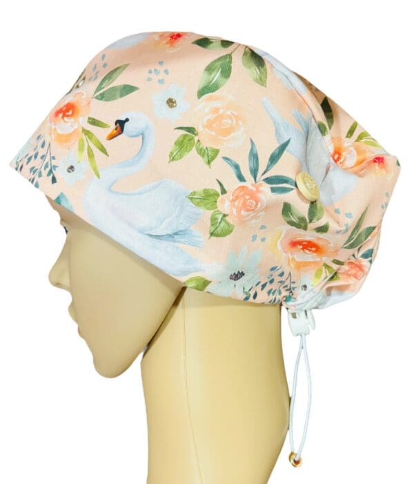 Swan Peach Serenade Scrub Cap - Image 3