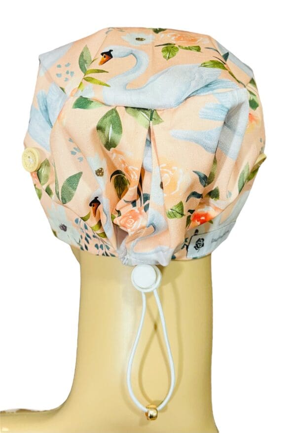 Swan Peach Serenade Scrub Cap - Image 4