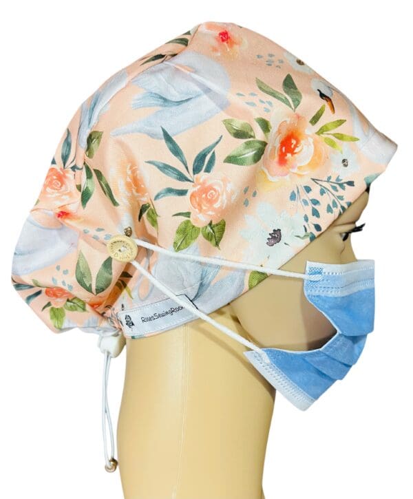 Swan Peach Serenade Scrub Cap - Image 6