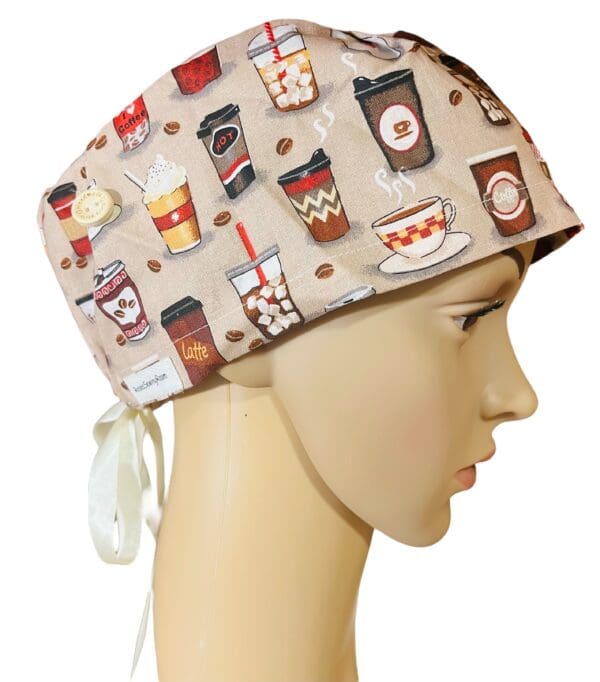 Coffee Latte Espresso Scrub Cap - Image 3