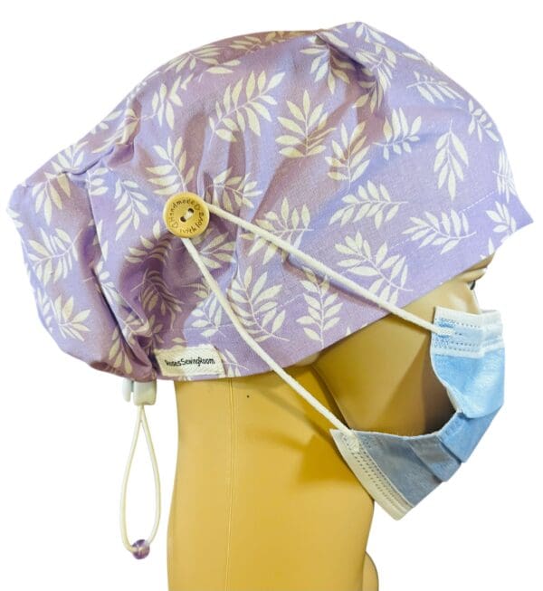 Leaves on Lavender Scrub Cap - Image 6