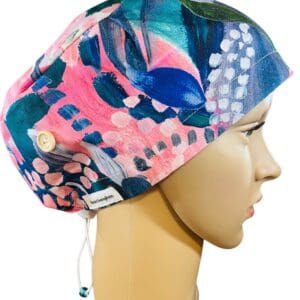 Abstract Flowers Scrub Cap