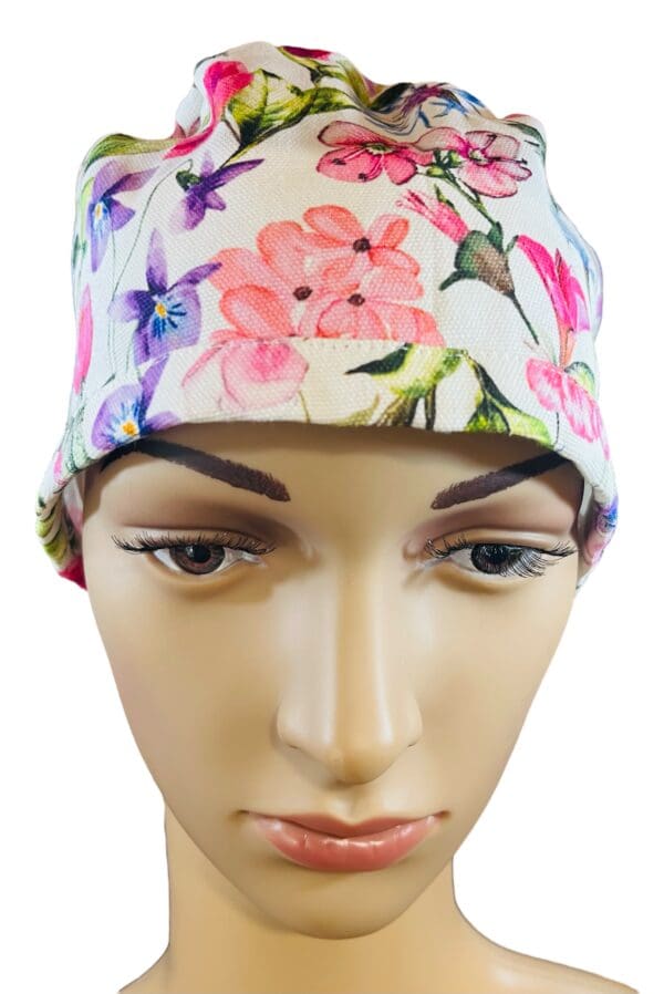 Floral Field FABRIC TIE Scrub cap - Image 3