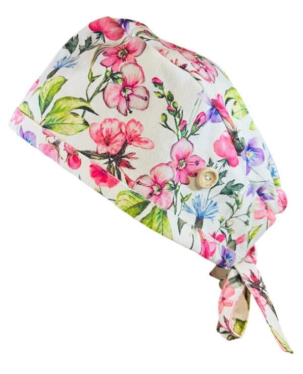 Floral Field FABRIC TIE Scrub cap - Image 4