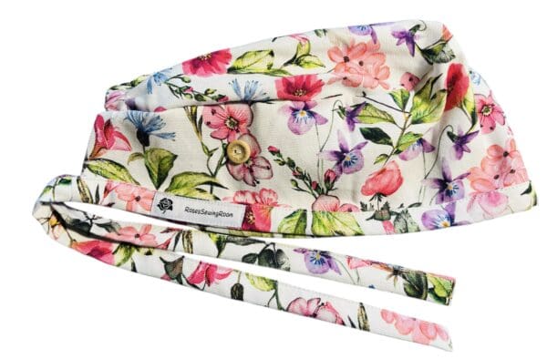 Floral Field FABRIC TIE Scrub cap - Image 6