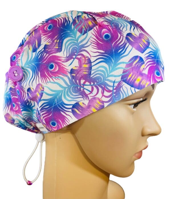 Peacock Feathers Scrub Cap