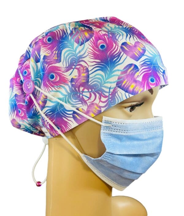 Peacock Feathers Scrub Cap - Image 5