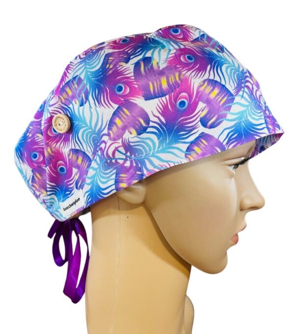 Peacock Feathers Scrub Cap - Image 6