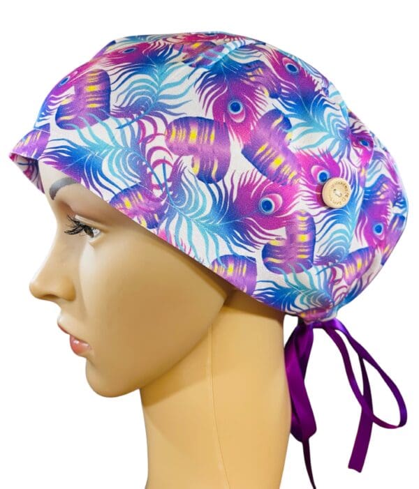 Peacock Feathers Scrub Cap - Image 7