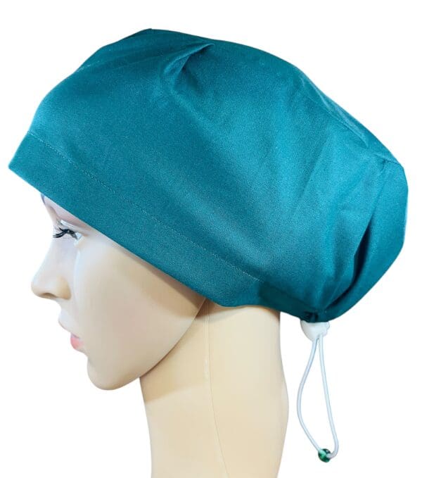 Plain Hunter Green Scrub Cap - Image 3