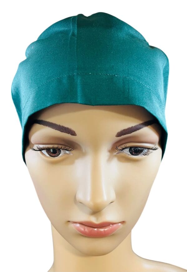 Plain Hunter Green Scrub Cap - Image 2