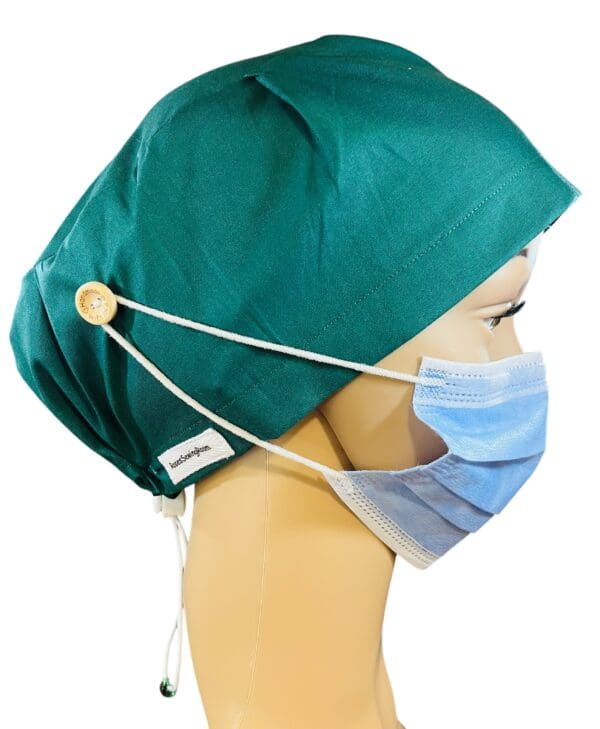 Plain Hunter Green Scrub Cap - Image 6