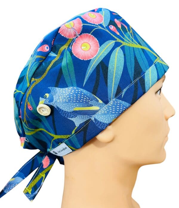 Blue Bird Scrub Cap FABRIC TIE - Image 2