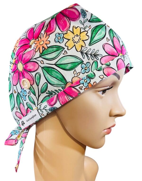 Blooming Joy Scrub Cap FABRIC TIE - Image 2