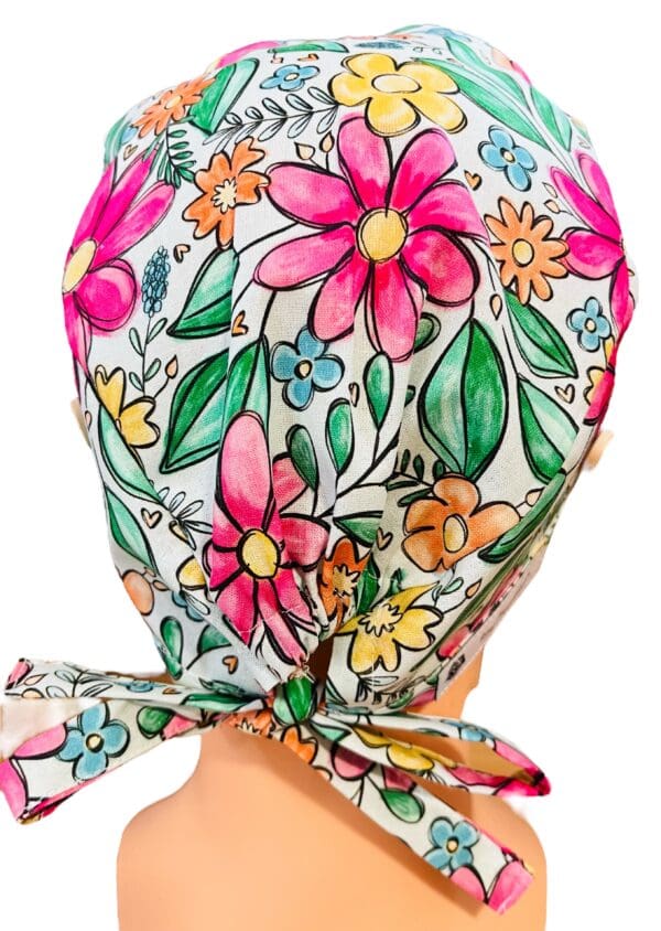 Blooming Joy Scrub Cap FABRIC TIE - Image 5