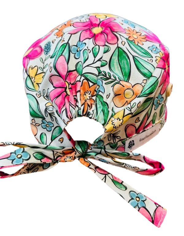 Blooming Joy Scrub Cap FABRIC TIE - Image 6