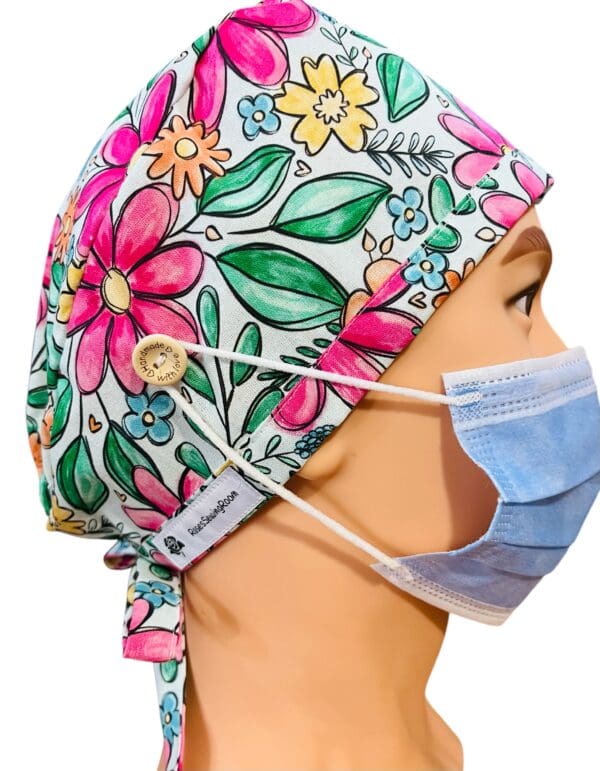 Blooming Joy Scrub Cap FABRIC TIE - Image 7