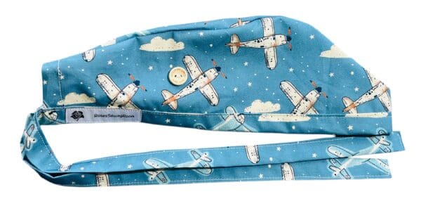 Aeroplane Scrub Cap.  FABRIC TIE - Image 7