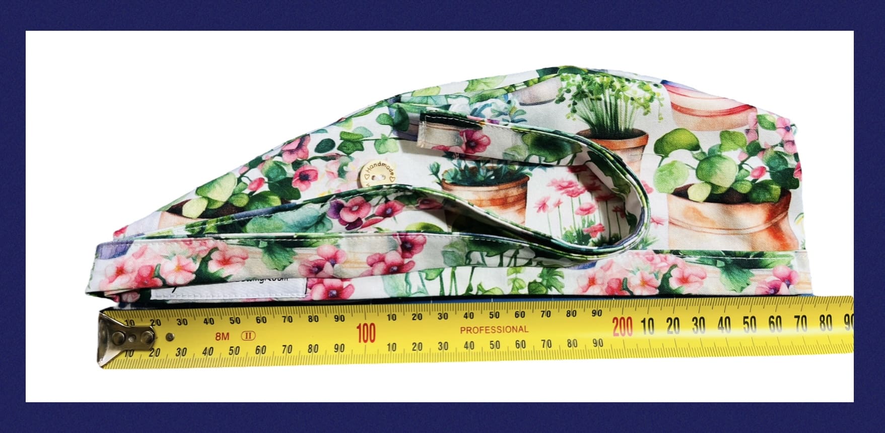 Potted Paradise Scrub Cap. FABRIC TIE - Image 6