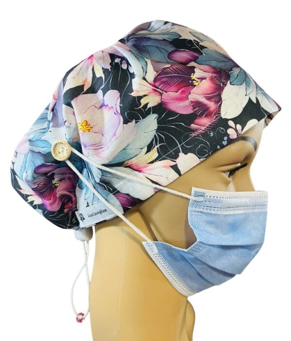 Midnight Blooms Scrub Cap - Image 4